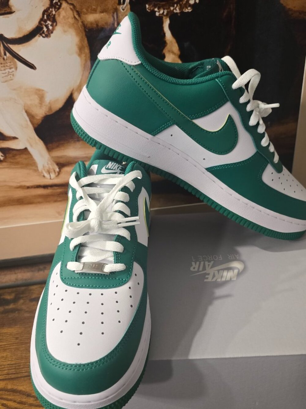 Nike Air Force 1 '07 Shoes White Malachite Green FJ4146-122 Shoes Men's 10 NEW